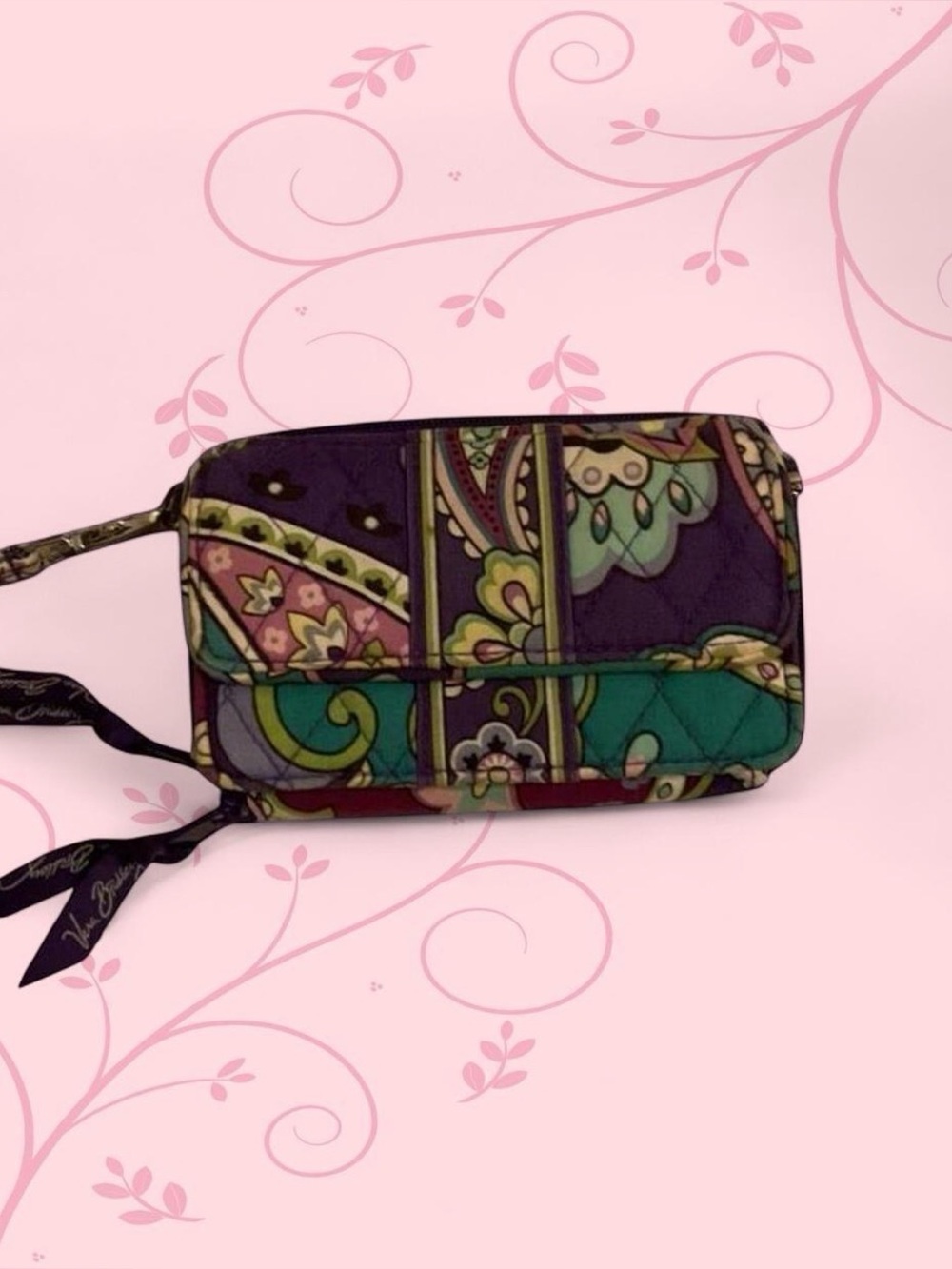 Vera Bradley Paisley Wristlet Wallet - Purple & Green! 🤍